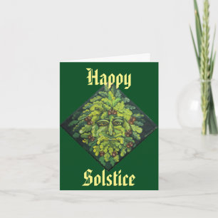Happy Solstice Green Man Card Feiertagskarte