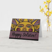 Happy Solstice Grußkarte Karte (Gelbe Blume)