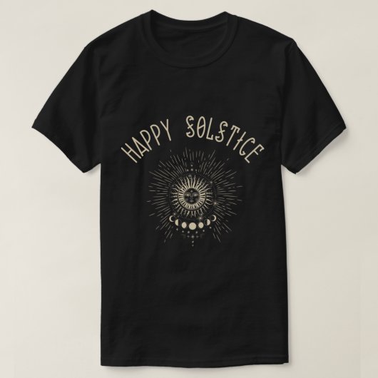 Happy Solstice Winter Sun Holiday Celestial Christ T-Shirt (Design vorne)