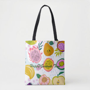 Happy Sommer Zeit bunte Frucht Muster hell Tasche