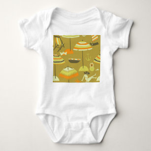 Happy Sommertime Fun Seamless Muster Baby Strampler
