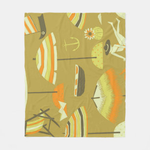 Happy Sommertime Fun Seamless Muster Fleecedecke
