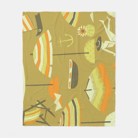 Happy Sommertime Fun Seamless Muster Fleecedecke (Vorderseite)