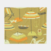 Happy Sommertime Fun Seamless Muster Fleecedecke (Vorderseite (Horizontal))