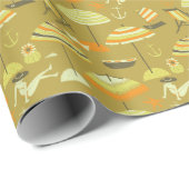 Happy Sommertime Fun Seamless Muster Geschenkpapier (Rolleneckpunkt)