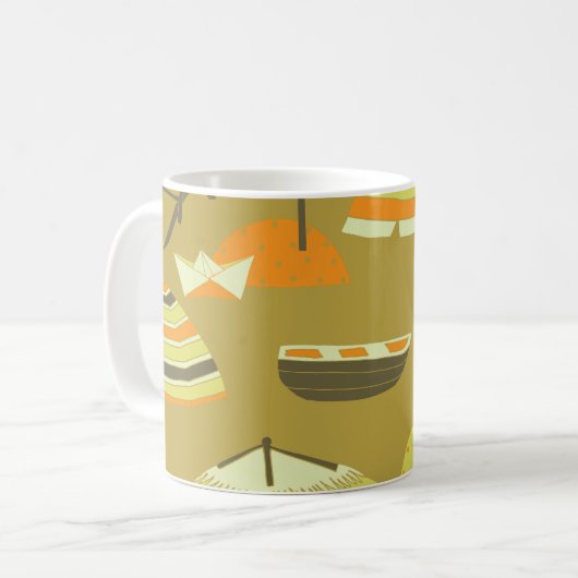Happy Sommertime Fun Seamless Muster Kaffeetasse (Vorderseite Links)