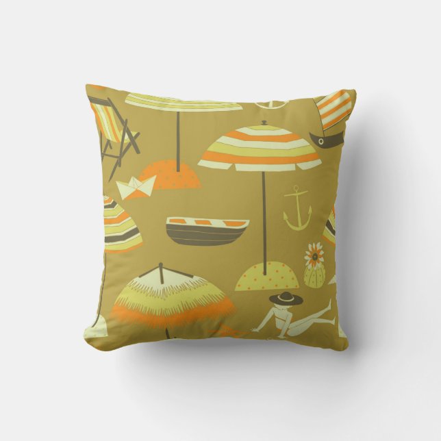 Happy Sommertime Fun Seamless Muster Kissen (Vorderseite)