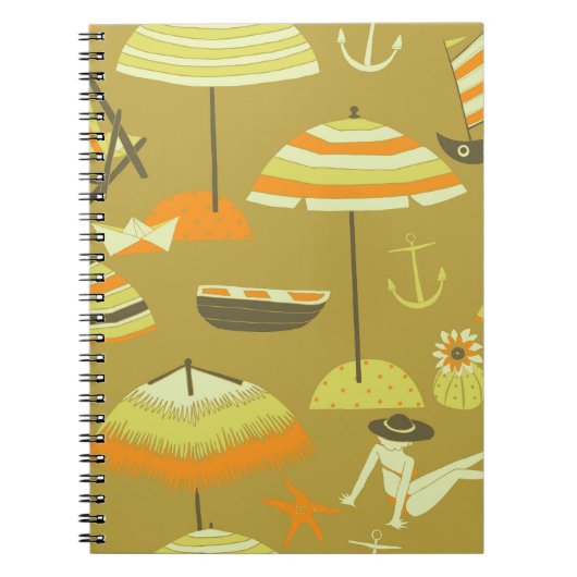Happy Sommertime Fun Seamless Muster Notizblock (Vorderseite)