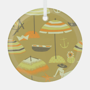 Happy Sommertime Fun Seamless Muster Ornament Aus Glas