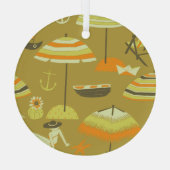 Happy Sommertime Fun Seamless Muster Ornament Aus Glas (Rückseite)