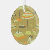 Happy Sommertime Fun Seamless Muster Ornament Aus Glas (Vorderseite links)