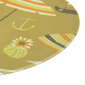 Happy Sommertime Fun Seamless Muster Schneidebrett (Ecke)