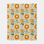 Happy Sonnenblumen: Gefrechtes Sonnenblumenmuster Fleecedecke (Vorderseite)