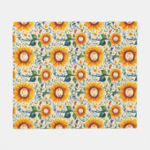 Happy Sonnenblumen: Gefrechtes Sonnenblumenmuster Fleecedecke (Vorderseite (Horizontal))
