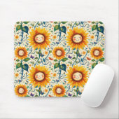 Happy Sonnenblumen: Gefrechtes Sonnenblumenmuster Mousepad (Mit Mouse)