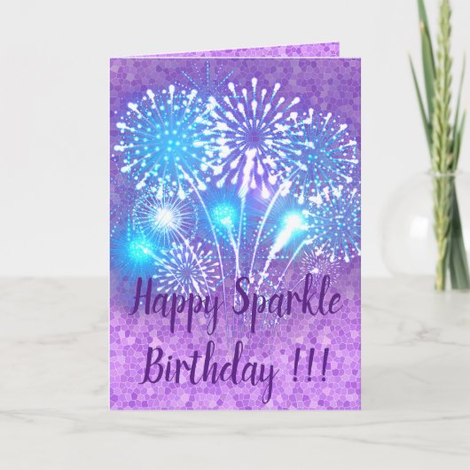 Happy Sparkle Birthday Karte (Vorderseite)