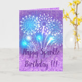 Happy Sparkle Birthday Karte (Gelbe Blume)
