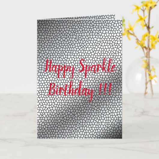 Happy Sparkle Birthday Karte (Gelbe Blume)