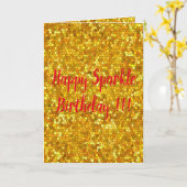 Happy Sparkle Birthday Karte (Gelbe Blume)