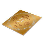 Happy Sparkly Customize Gold 50th Anniversary Fliese (Seite)