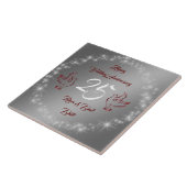 Happy Sparkly Customize Silver 25th Anniversary Fliese (Seite)