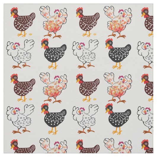 Happy Speckled Hens und Eier Stoff (Muster)