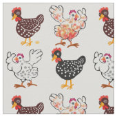 Happy Speckled Hens und Eier Stoff (Nahaufnahme)