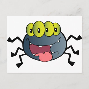 Happy Spider Cartoon Postkarte