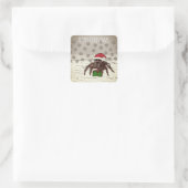 Happy Spider Christmas Quadratischer Aufkleber (Tasche)