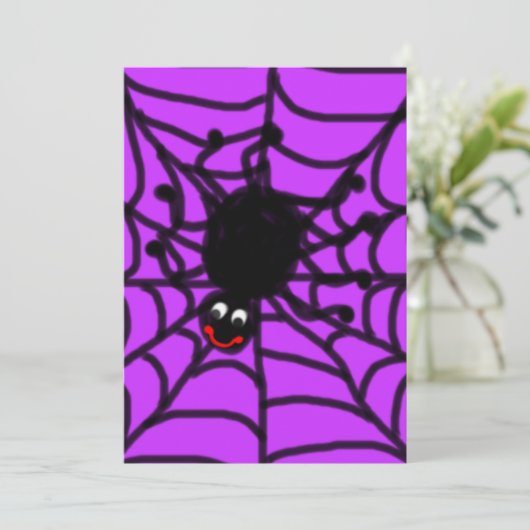 Happy Spider Einladung (Stehend Vorderseite)
