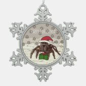 Happy Spider Schneeflocken Zinn-Ornament (Vorderseite)