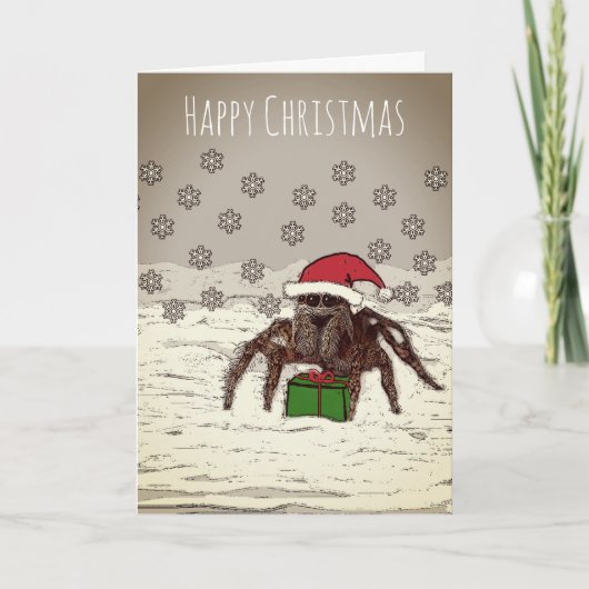 Happy Spider Weihnachtskarte mit Personalisiertem  Feiertagskarte (Vorderseite)
