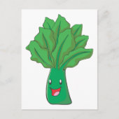 Happy Spinach Gemüsegarten Cartoon Postkarte (Vorderseite)