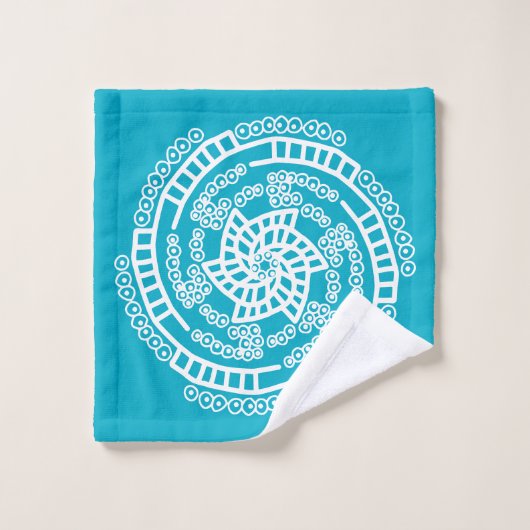 Happy Spiral und Punkte Badhandtuch Set (Waschlappen)