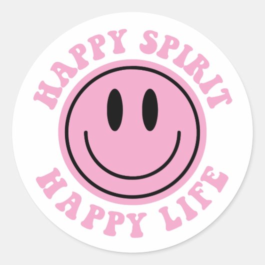 Happy Spirit Happy Life Runder Aufkleber (Vorderseite)