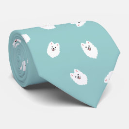 Happy Spitz Dog Neck Tie (Aqua Mint) Krawatte