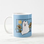 Happy Spitz Hund mit Sommerblumen Kaffeetasse (Links)