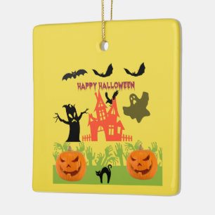 Happy Spooktastic Halloween Keramikornament