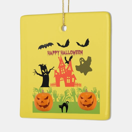 Happy Spooktastic Halloween Keramikornament (Links)