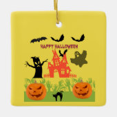 Happy Spooktastic Halloween Keramikornament (Vorderseite)