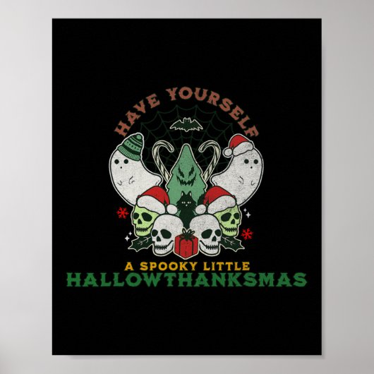 Happy Spooky HallowDankeMas Halloween F Poster (Vorne)