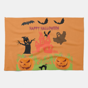 Happy Spooky Halloween Geschirrtuch