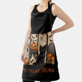 Happy "Spooky" Halloween Ghost Black Cat Schürze (InSitu)