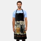 Happy "Spooky" Halloween Pumpkin Ghost Black Cat Schürze (Getragen)
