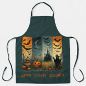Happy "Spooky" Halloween Pumpkin Scarecrow Bat Schürze (Vorderseite)