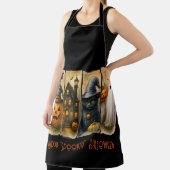 Happy "Spooky" Halloween Pumpkins Black Cat Bats Schürze (InSitu)