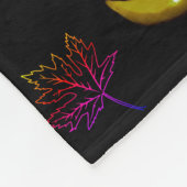 Happy Spooky Jack-O'-Laterne Blätter Neon Glow Fleecedecke (Ecke)