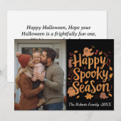 Happy Spooky Saison Familie Fotokarte, Halloween (Vorne/Hinten)
