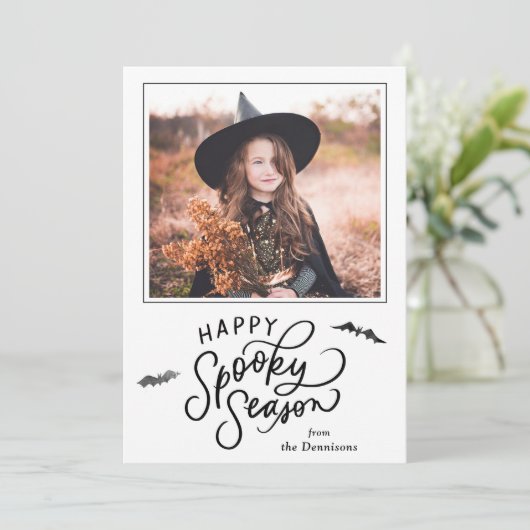 Happy Spooky Season - Halloween-Fotokarte Save The Date (Stehend Vorderseite)