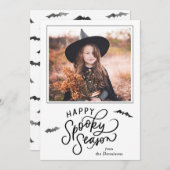 Happy Spooky Season - Halloween-Fotokarte Save The Date (Vorne/Hinten)